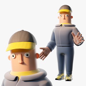 3D Cartoon Man Rigged 3D model model
