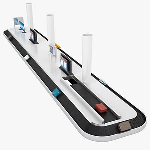 3D model belt conveyor airport