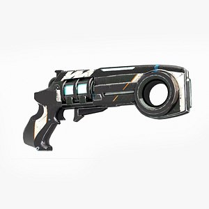 3D Future science fiction weapon laser pistol