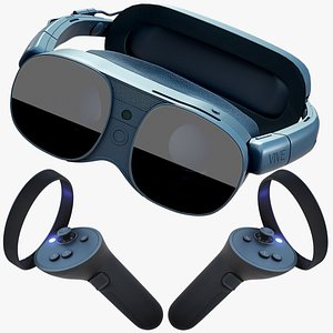 HTC Vive XR Elite VR Headset And Joystick Grip PBR