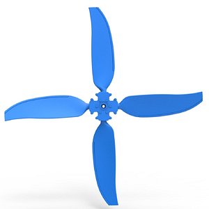3D 4 Blade Propeller of Drag racing Airboat Scale 1 to 25