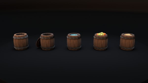 BARREL l x5 l PACK LOWPOLY model