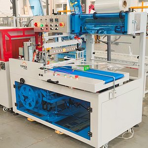 Automatic L-Bar Shrink Wrapping Machine  - PE POF Film Heat Seal and Shrink Tunnel Packaging model