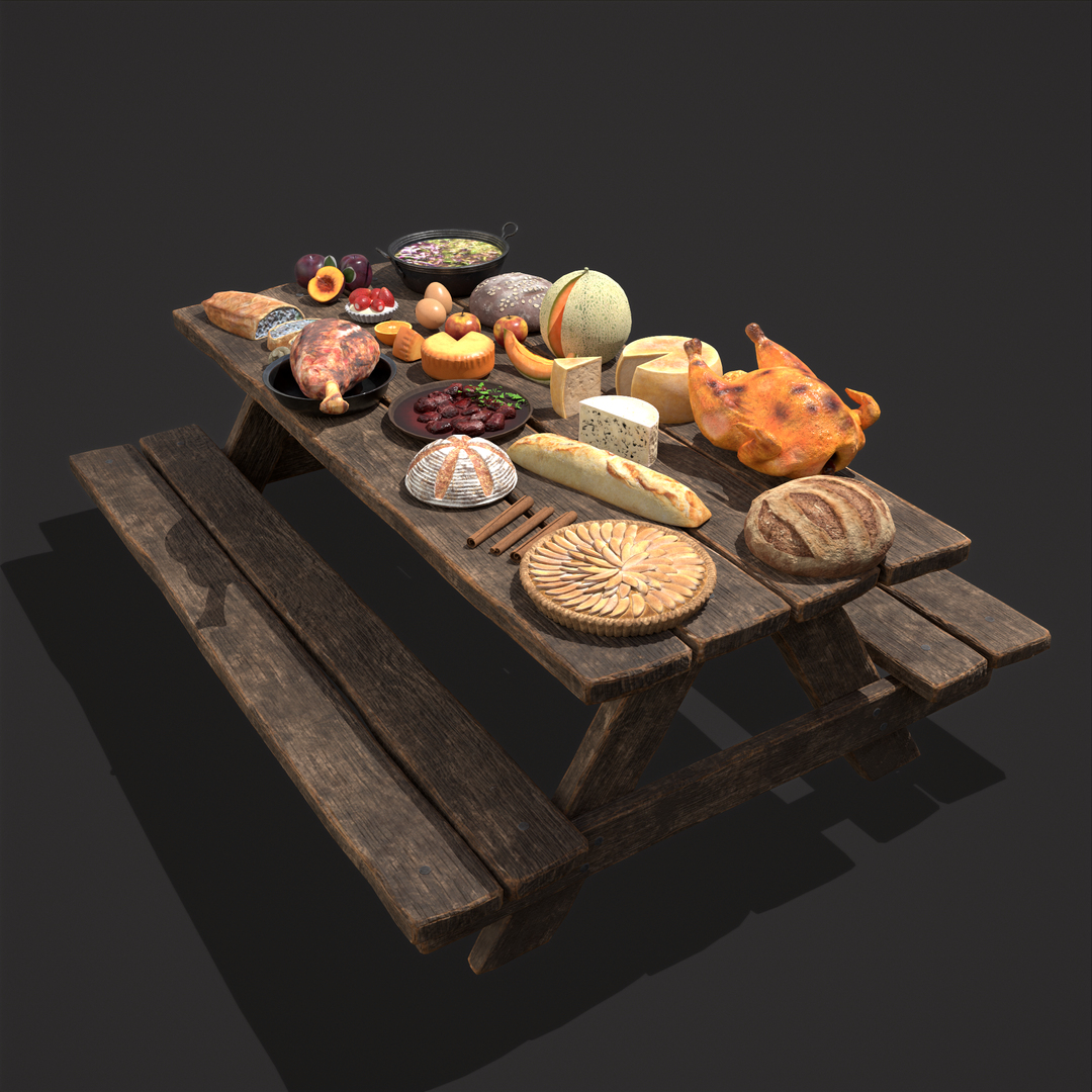 3D Medieval Picnic Version Two model - TurboSquid 1961871