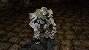 3D Mini Golem Game Ready Animated Character Set Low-poly 3D model