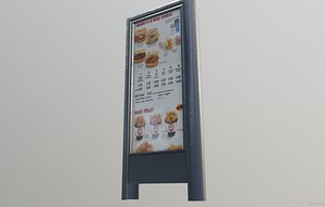 3D model restaurant billboard pbr
