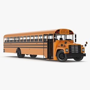 Old School Bus Rigged 3D model