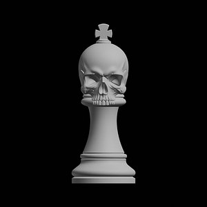 Skull Chess King 3D Print Model 3D model