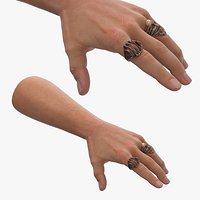 Bronze Skeleton Rings Gothic Jewelry on Hand