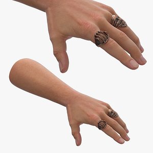 Bronze Skeleton Rings Gothic Jewelry on Hand