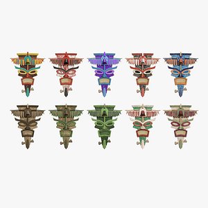 3D 10 Tribal Mask C Collection - Costume Character Design