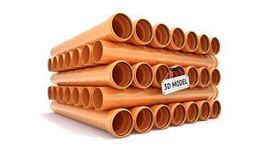 3D Plastic Sewer Pipes model