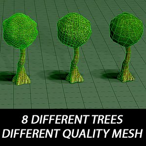 3d trees different mesh model