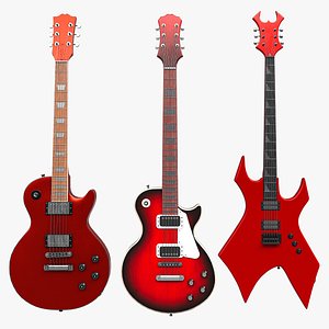 3D model Red Electric Guitar Collection