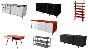 3D shelves credenza cabinet shelf model