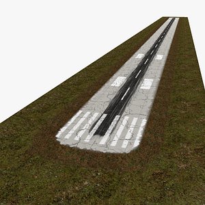 Old runway modules - Concrete Cracked Mk1 with dirt - RWY Only model