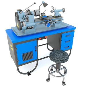 3D Industrial lathe machine tool MN-80A model