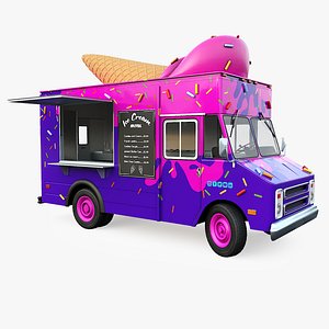 Step van ice cream truck 3D model