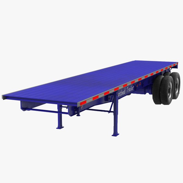 3d flatbed trailer generic