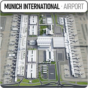 3D munich international airport -