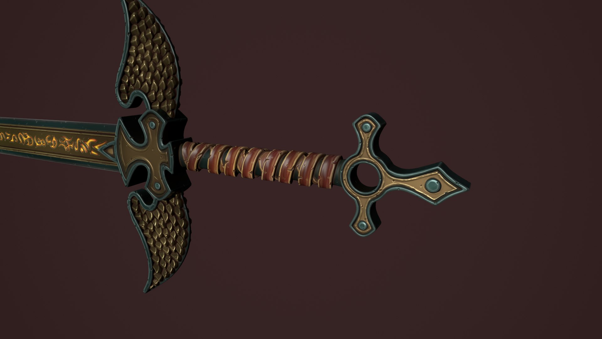 3D Rune Two Handed Sword Model - TurboSquid 1812575
