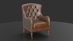 3D Vintage leather chair