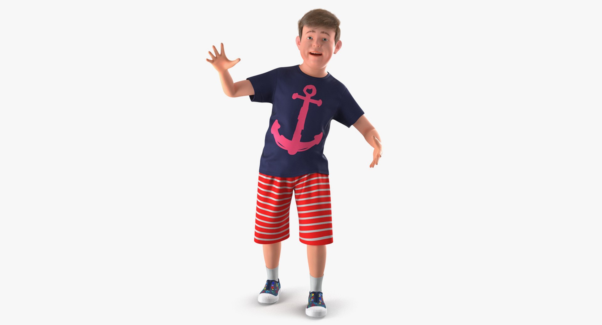 Realistic Modern Teenage Boy Rigged for Maya 3D Model 3D model preview