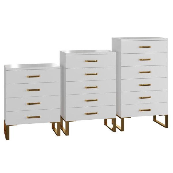 3D Homary Modern Cabinet White Cabinet Storage Cabinet with Storage Cabinet with Gold Legs model