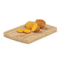 Sliced Yams on Wooden Board