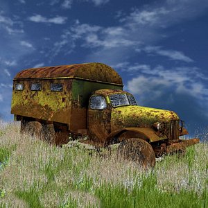 Low poly rusty ZiL-157