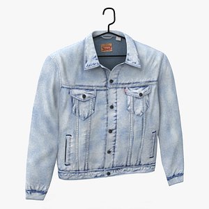 Levis Jeans Jacket on Hanger 3D model