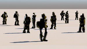 3D model crowd mutant