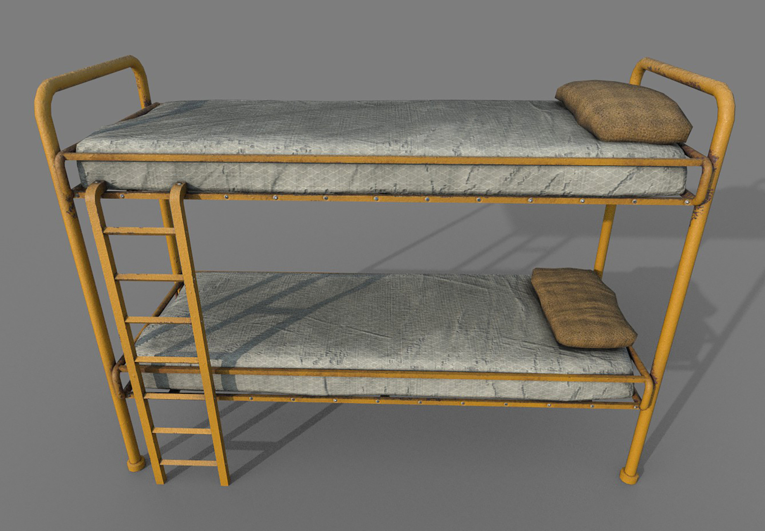 3d Old Yellow Bunk Bed Mattress And, Old Style Bunk Beds