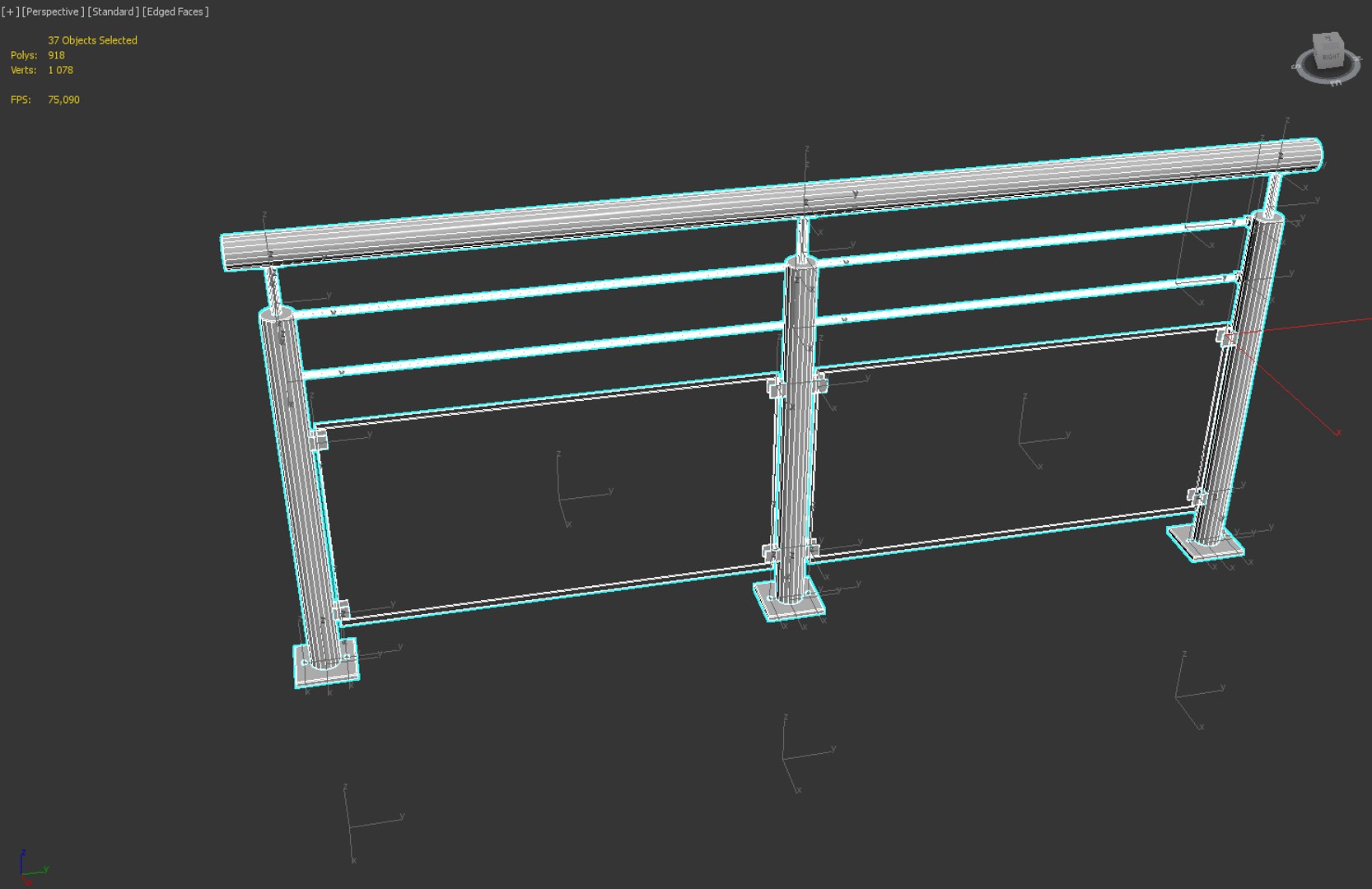 3D Steel Railing - TurboSquid 1412359