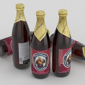 3d model beer bottle dunkel