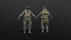 3D SOLDIER Paratrooper Rigged model