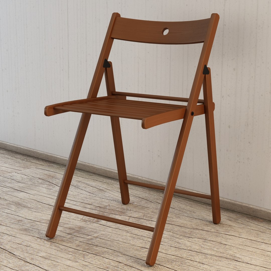 3d Model Ikea Terje Foldable Chair Wood