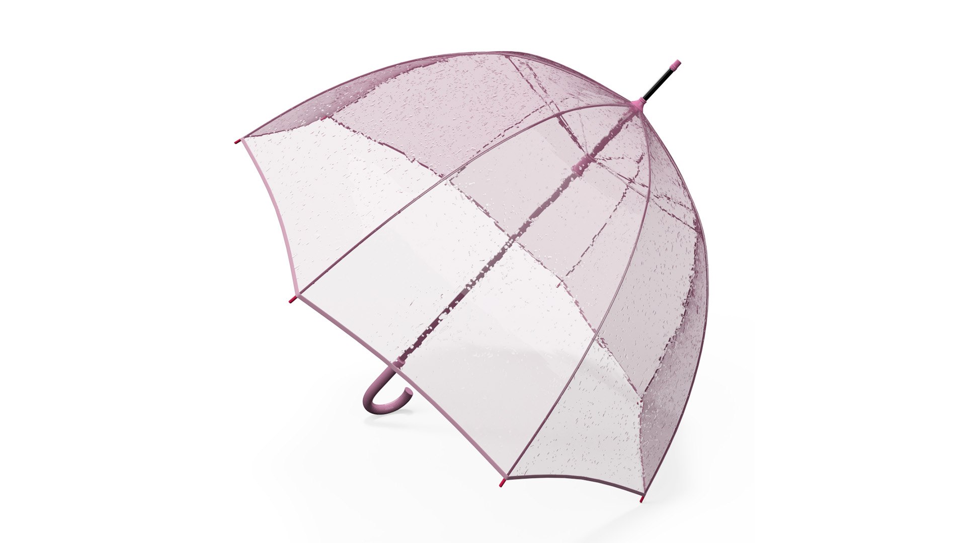Pink Clear Bubble Umbrella Wet 3D model preview