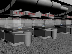 huston airport ticket booth 3d max