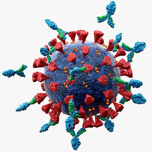 3D Coronavirus With Antibody Animated