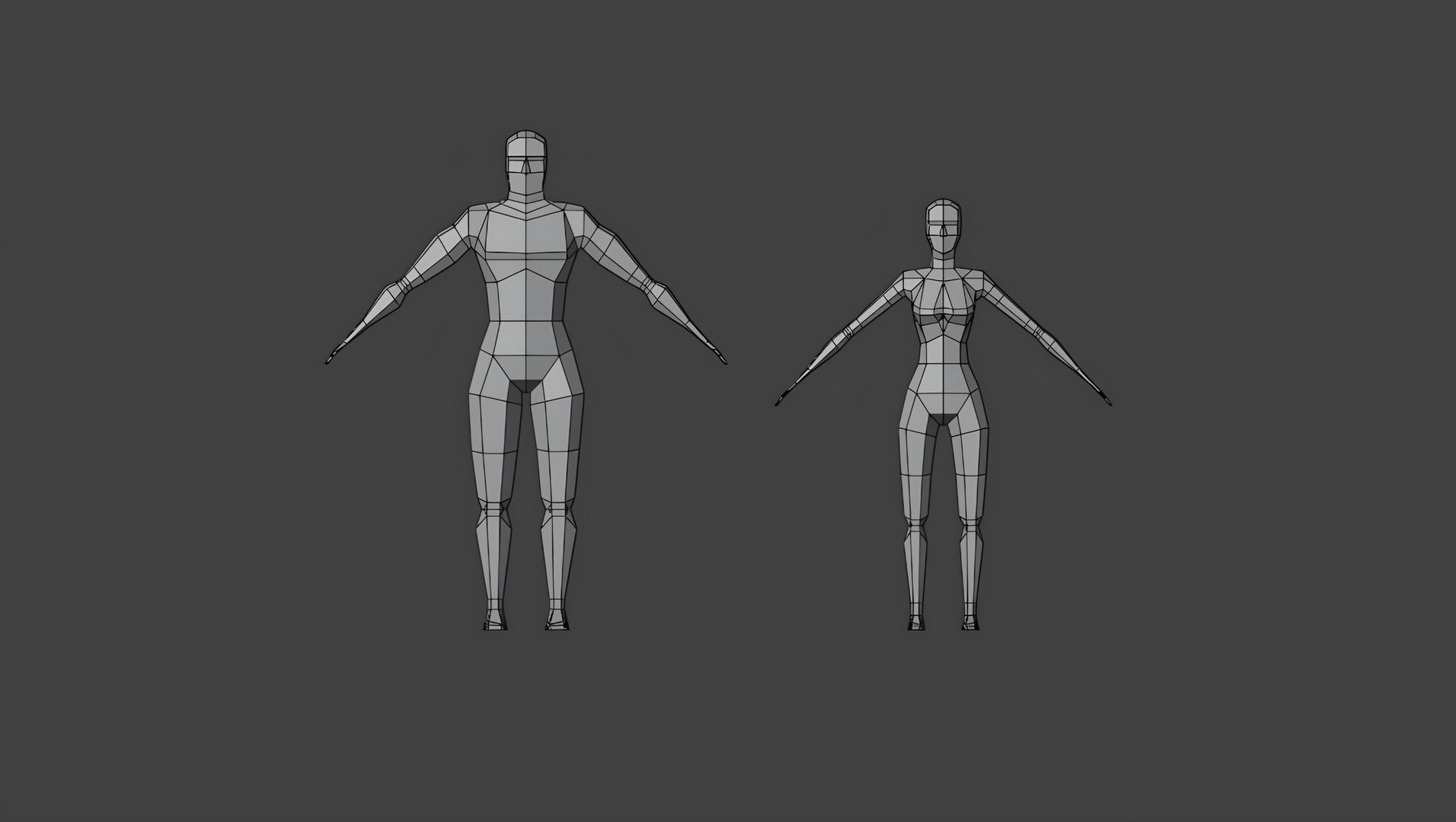 3D Stylized Low Poly Base Human Meshes RIGGED Model - TurboSquid 2614085
