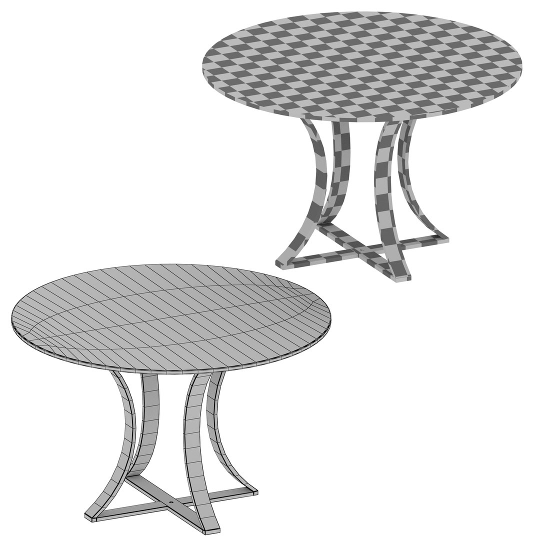 Damen 48 Brown Wood Top Dining Table 3D Model TurboSquid 1736079