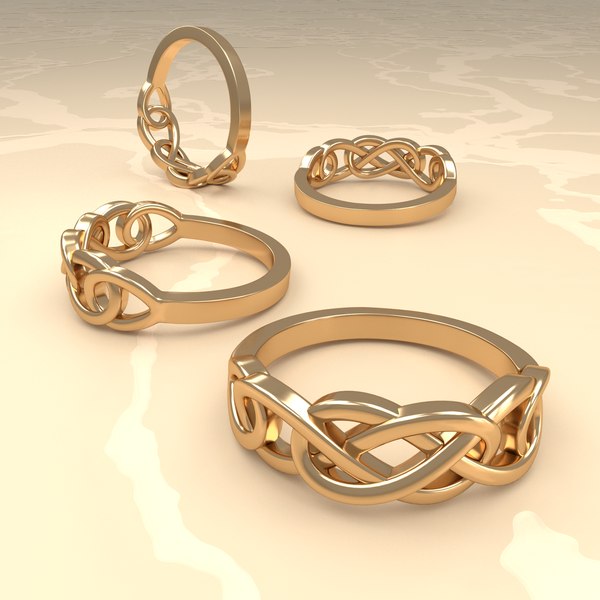 3D ring celtic gold