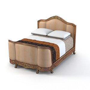 Francesco Molon classic baroque bed h92 queen size carved