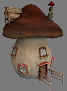 3D model mushroom house