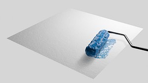 Animated Paint Roller and Dynamic Canvas Simulation