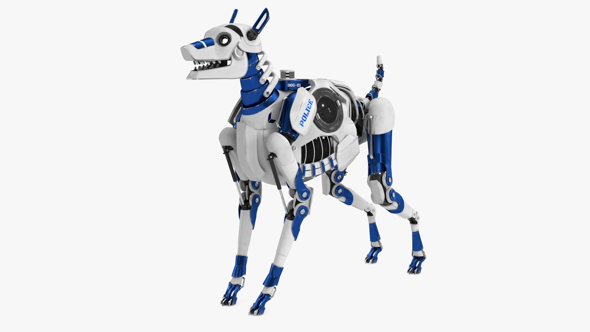 Futuristic Police Robot Dog 3D model preview