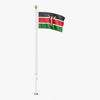 Kenya Flag Stand Pole Animated