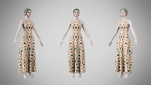 Dress 31 Abstract Tribal Stripe model
