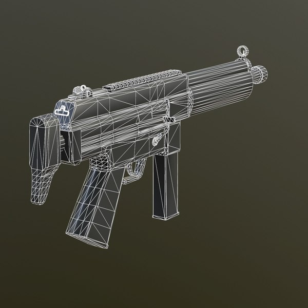 submachine gun pbr 3d model